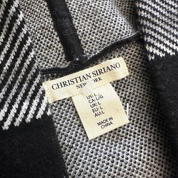 Christian Soriano long plaid hooded sweater jacket - Picture 2 of 3